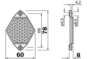 Sick 1000132 PT: Reflettore PL50A 60 x 78 mm Hexagonal Turkey