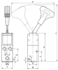Waircom CAM4F Manually activated valve 5/2 bistable; G1/4 Turkey